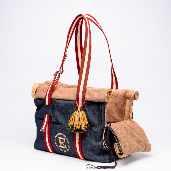 borsa per cani resistente in jeans eco pelliccia lavabile in acqua